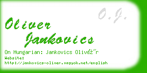 oliver jankovics business card